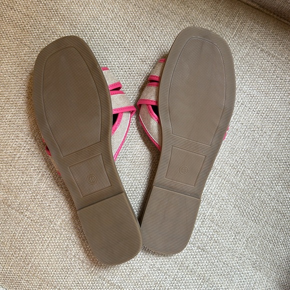 Pink and tan slides from Italy-NWOT! - Picture 3 of 3